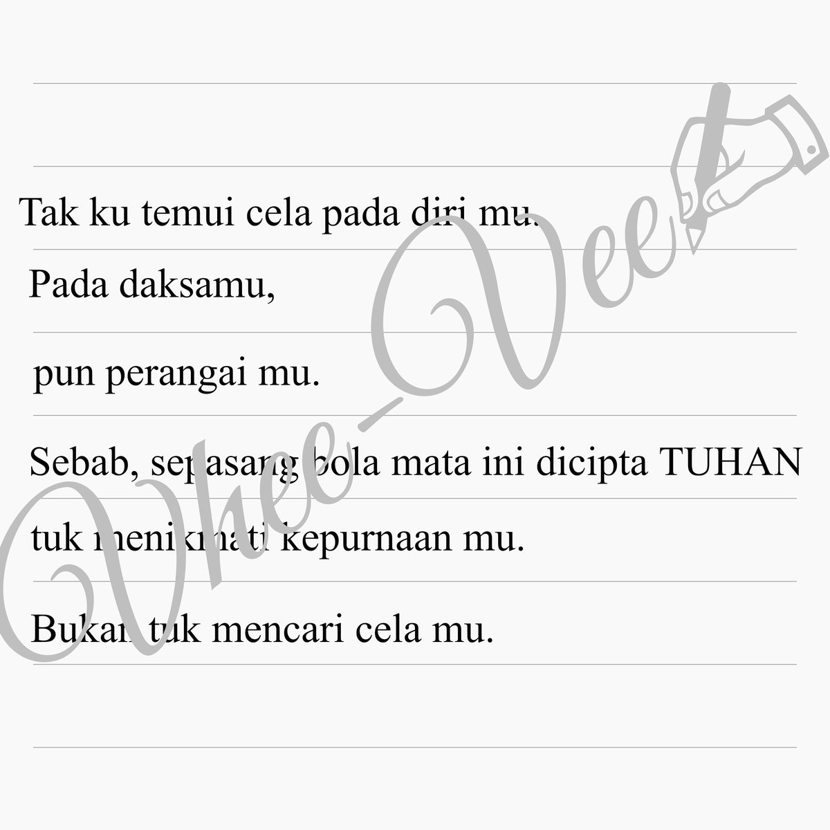 Vhevee4's tweet photo. Sepasang bola mata ini tuhan anugerahkan hanya tuk melihat kepurnaan ciptaan-Nya.

#Pon-pes MA-NA https://t.co/BlQqunXvQU