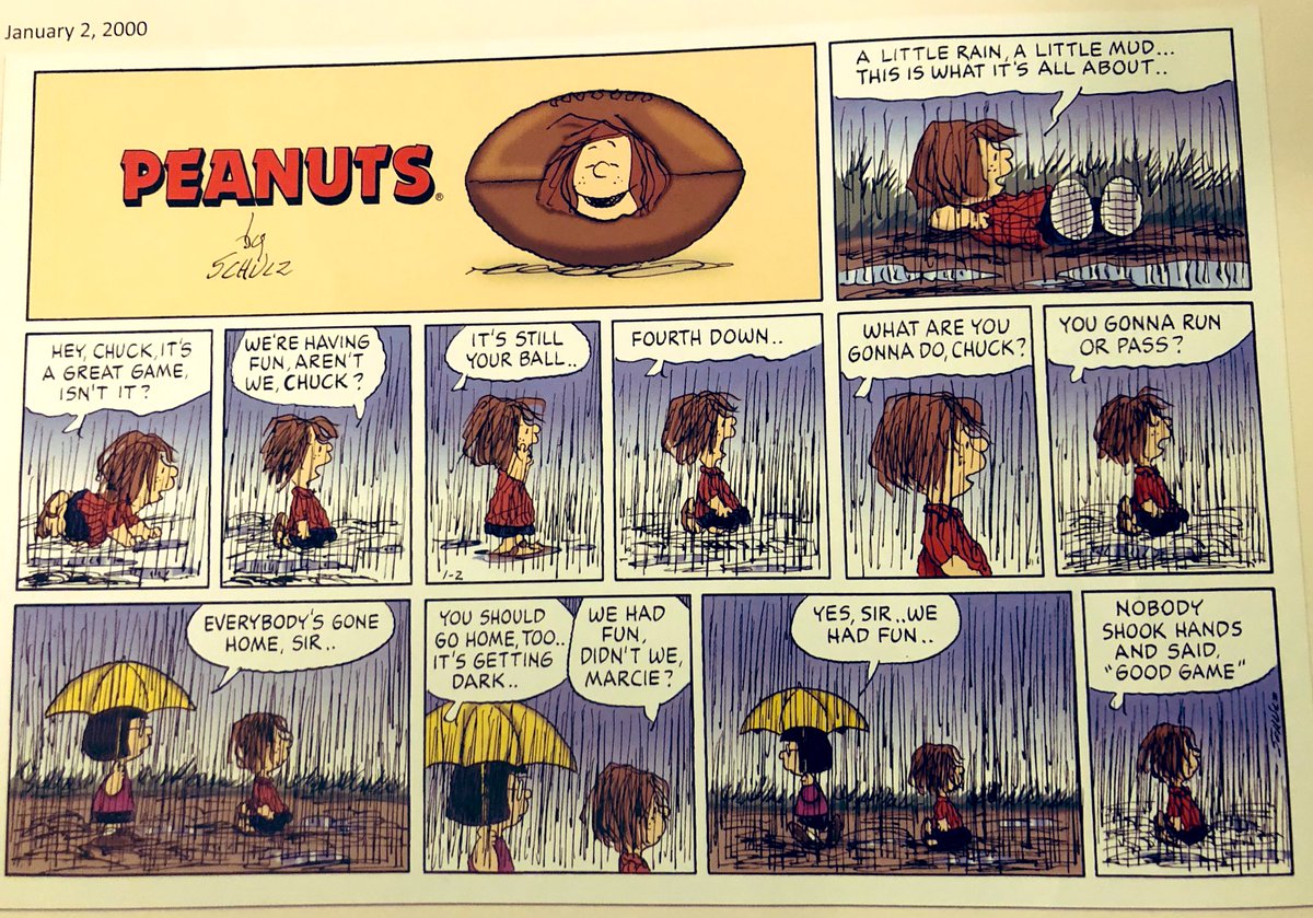 TomKingTK's tweet photo. Damn. Published a month before he passed, Schultz got all of life in a Sunday strip. The GOAT. https://t.co/FSnf0WX6XR