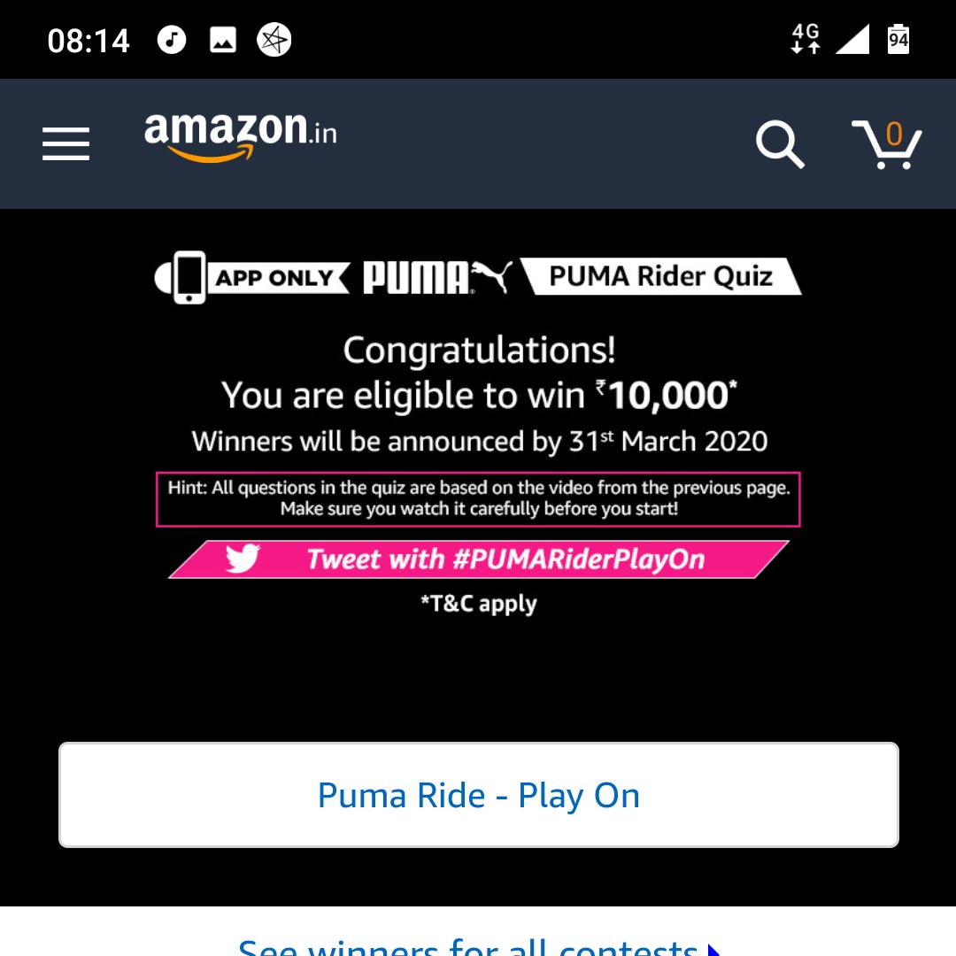 Raajarooh's tweet photo. #PumaRiderQuiz.. I'm eligible to win ₹10,000 https://t.co/eCX7t2mWNe