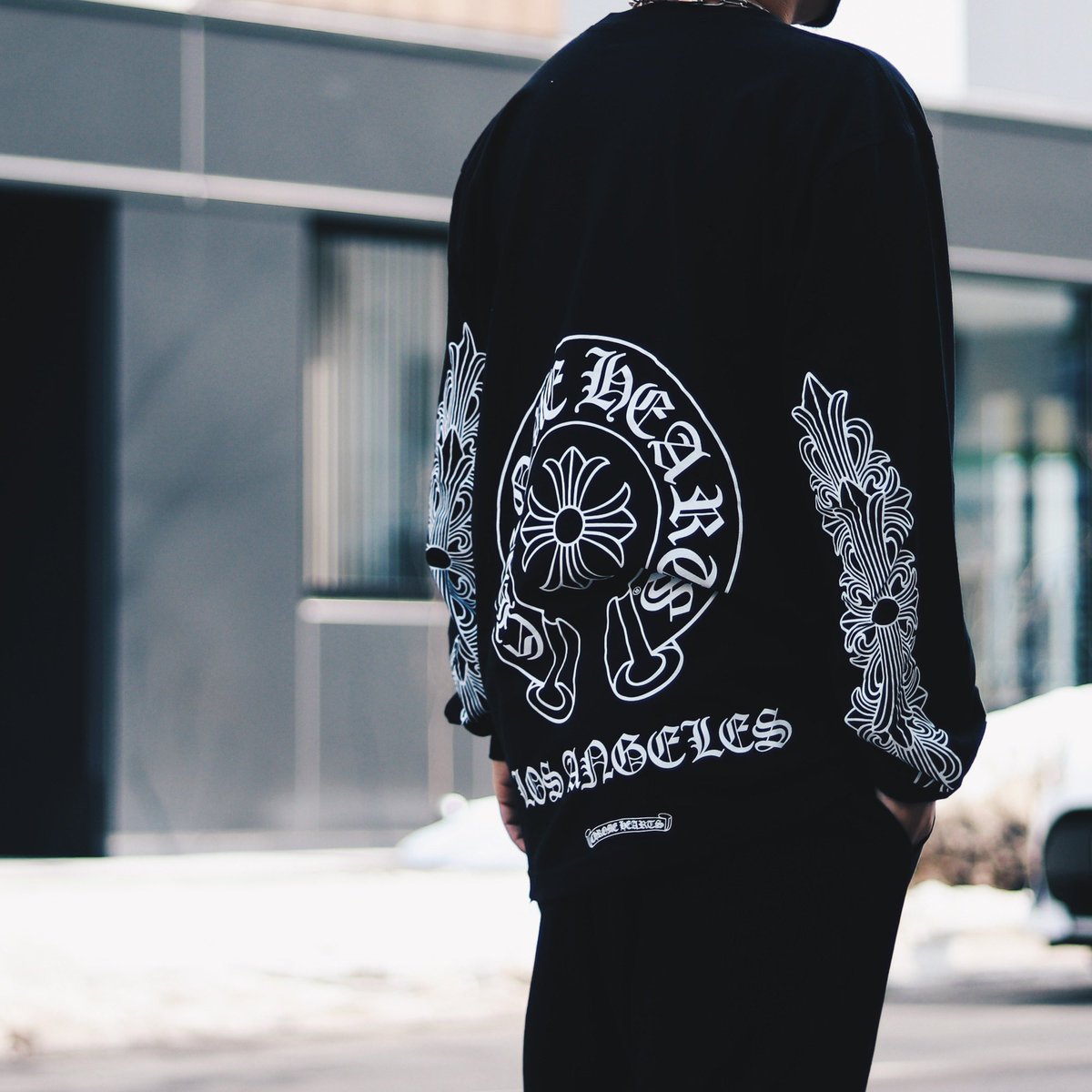 outfit CHROME HEARTS L/S T-Shirts FIRST AID TO THE INJURED Shorts