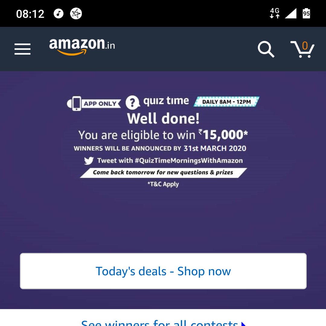 Raajarooh's tweet photo. #Quiztimemorningswithamazon.. I'm eligible to win ₹15,000 https://t.co/bBCCWNQu8N