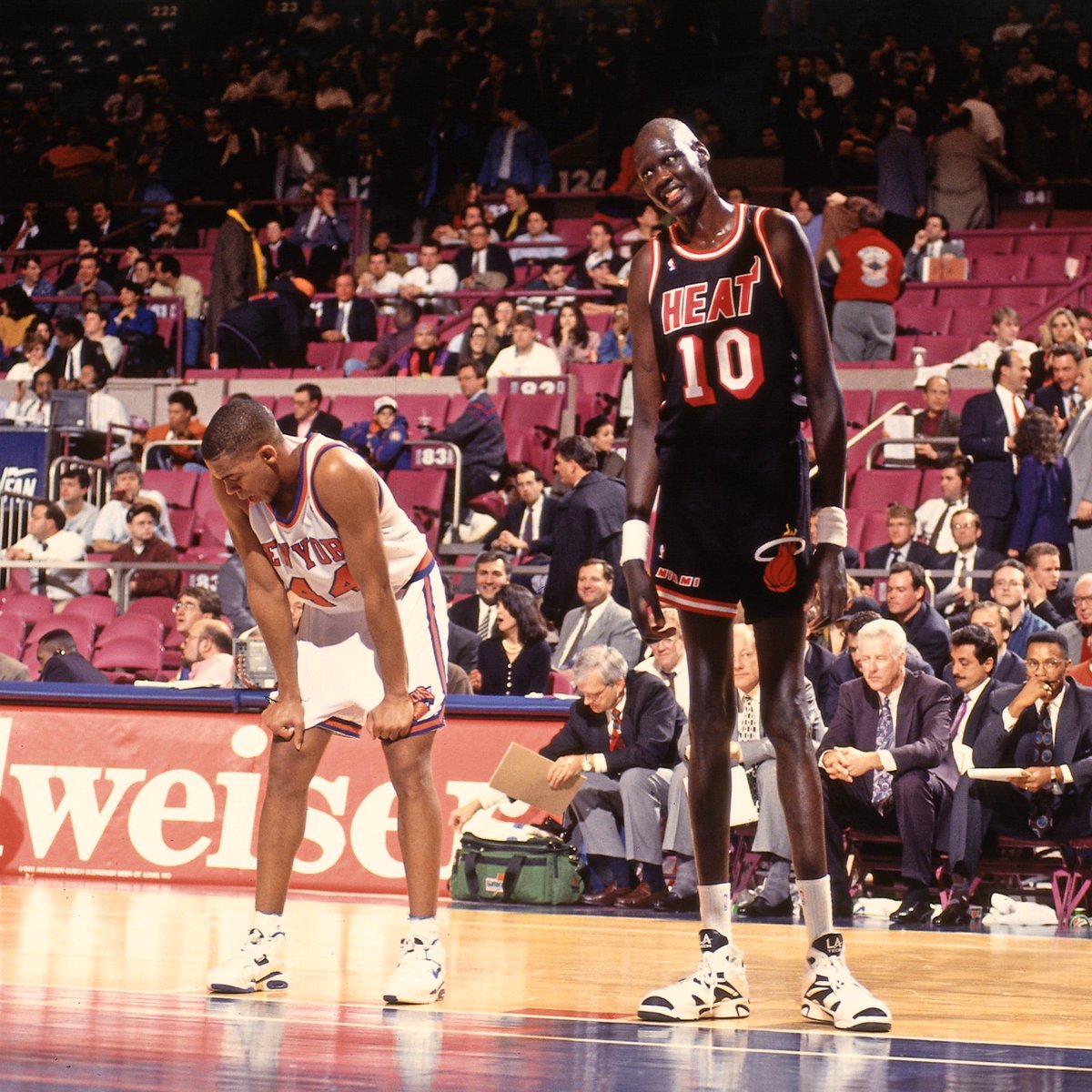 Manute Bol played in just 14 games between three different  #NBA   teams during the 1993-94 season.Eight of those 14 games were with the Miami Heat.
