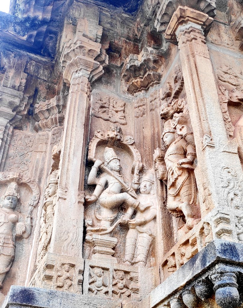 Other panels I have noticed beyond the Dasavatars. Here we have Shiva (identified by his Dhamru) intervening as Yama tries to kill Markandeya (bottom left clutching the Shivlinga)