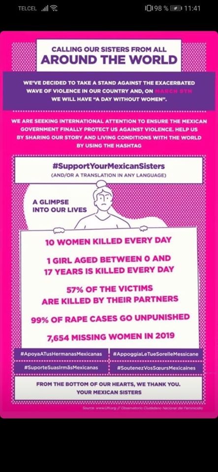 's tweet image. #supportyourmexicansisters #supportyoursisters #feminicidiosenmexico #feminicide #MexicoFeminicida