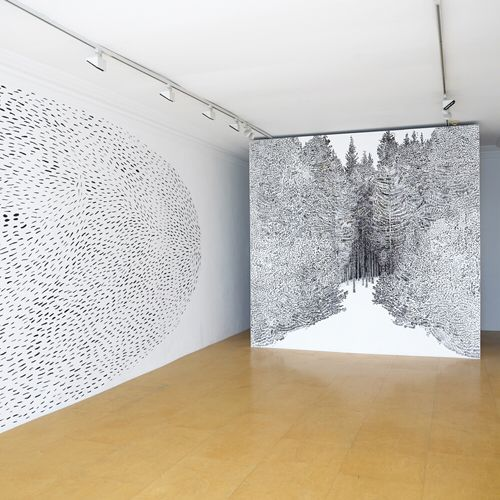 Anita Groener. Last of the Art On Paper posts! She wasn't there this year but her cut paper installations are lovely, whimsical, and sometimes kind of disorienting.