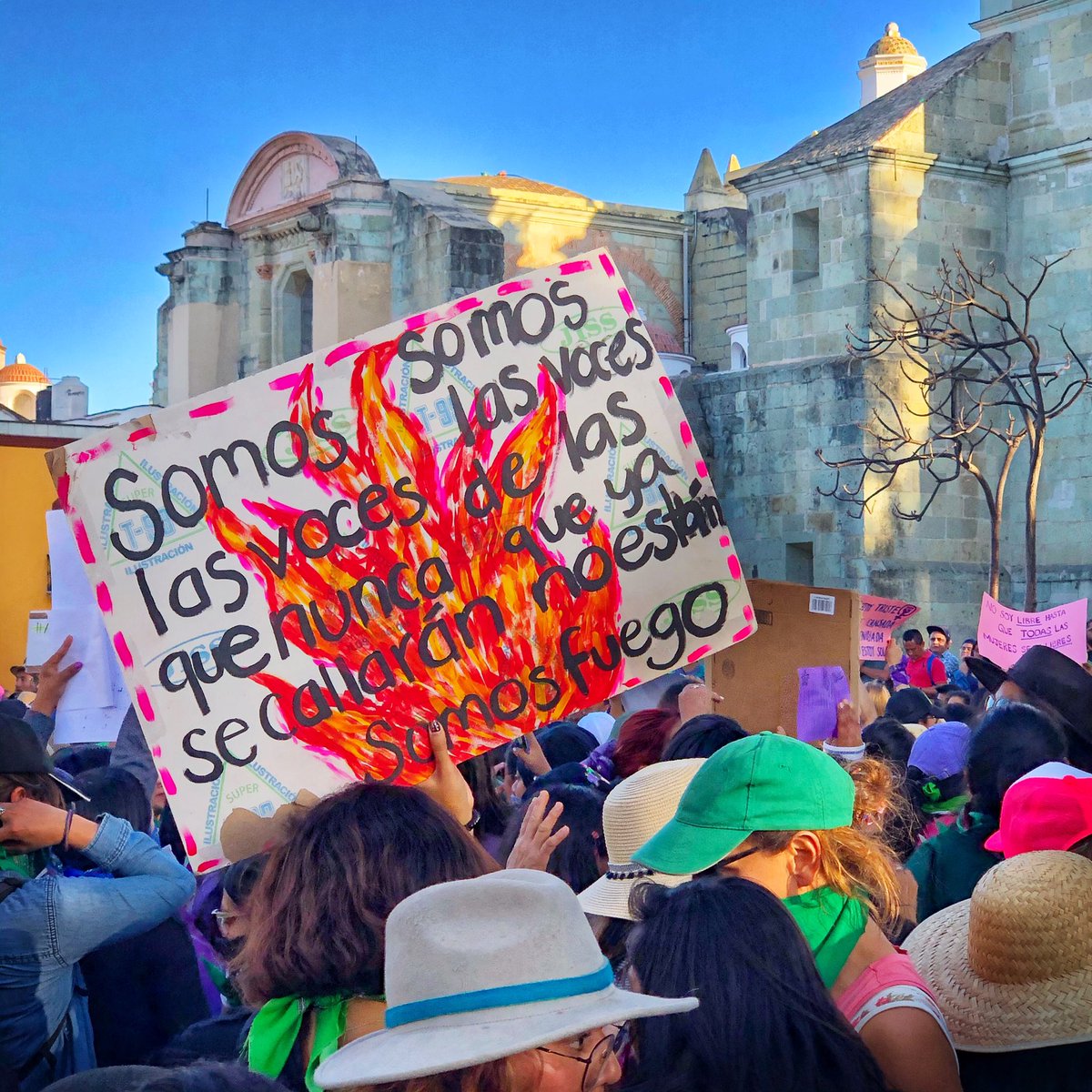 JaneSigal's tweet photo. Protesters in Oaxaca City say “No” to violence against women. https://t.co/VKPRs9i4Uy