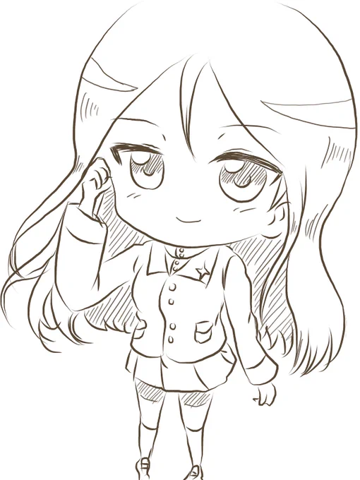 存外うまいこと描けた気ぃするぞー!
下書きタンクマッチのノンナ 