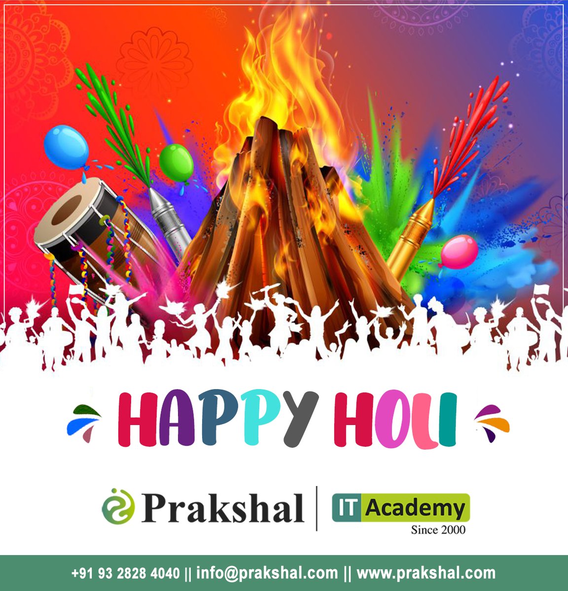 PrakshalAcademy's tweet photo. હોળી ના પાવન પર્વની આપ સૌને હાર્દિક શુભેચ્છાઓ..
#HappyHoli 
#happyholi2020
Enroll Now in Career Course and get 100% Job Assistance.
Call Us for Inquiry -
Satellite - 9328284040,
Maninagar - 9376760202,
Gandhinagar-9375753939. https://t.co/WqCppPadJe