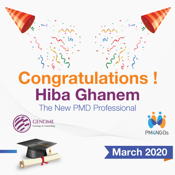 GenomeTraining's tweet photo. We are pleased to announce our new #PMDPRO professional Hiba Ghanem.
 
Congratulations Hiba for successfully passing PMD Pro 1 exam in March 2020.

Be The Next ,Get Internationally Certified Now 🎖️

#GenomeTC #project #Management #NGO 
@PM4NGOs #amman https://t.co/E8pHTWlrl1
