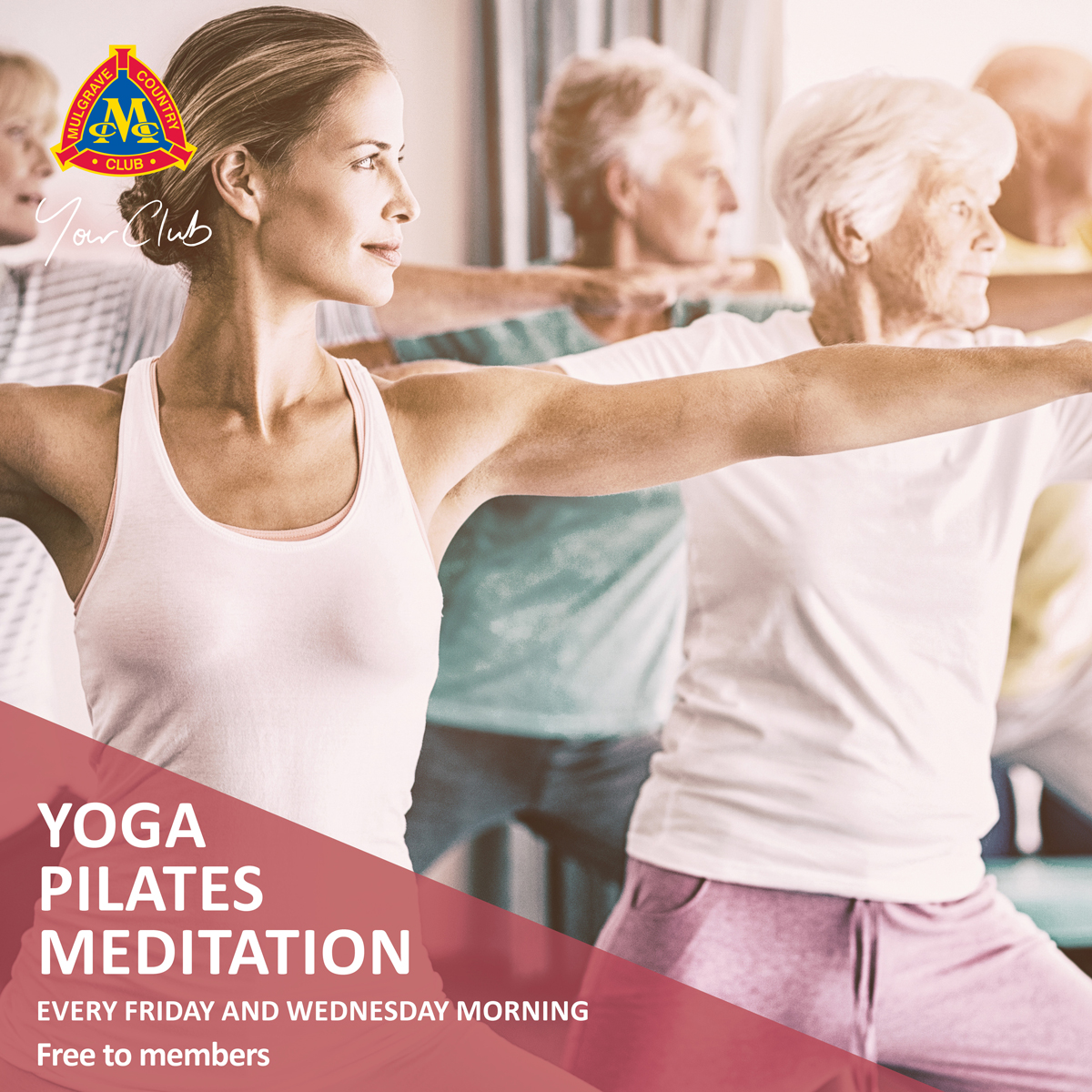 #Free #Yoga for all #MulgraveCC full members every #Wednesday and #Friday morning. Contact reception for more info (03) 9582 4600 #YourClub