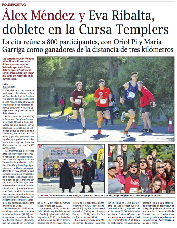 La <a href="/CursaTemplers/">Cursa Templers Plusfresc</a> , protagonista a <a href="/LaManyanacat/">La Mañana</a>