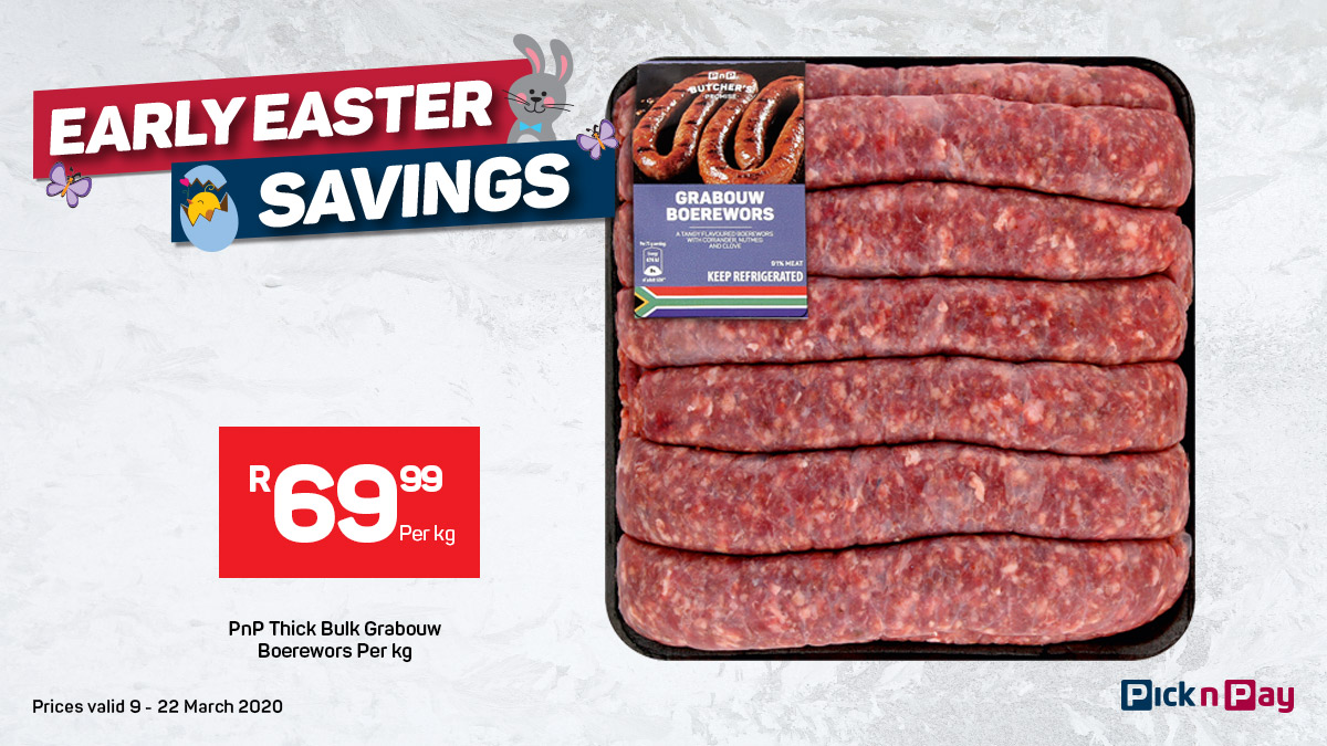 PicknPay's tweet image. We’re bringing you early Easter savings that’ll let you check off everything on your shopping list and still be able to treat yourself! bit.ly/2Q0Xtq9