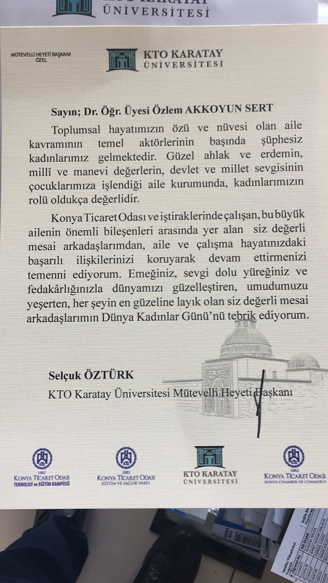 Bu nazik jestlerinden dolayı sayın <a href="/selcukozturk_/">Selçuk ÖZTÜRK</a>  beye teşekkür ederiz. @özlemsert <a href="/busra_alkan/">Büşra</a> <a href="/Ktofizyoyasam/">Fizyoyaşam Topluluğu</a> <a href="/ktokaratay/">KTO Karatay Üniversitesi</a>