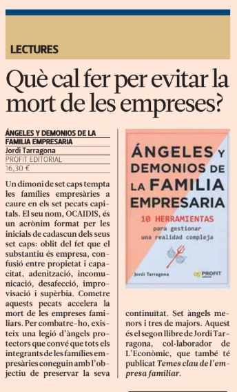 #Lectura recomanada
#Angelesydemonios de la #familiaempresaria per #JordiTarragona @leconomic