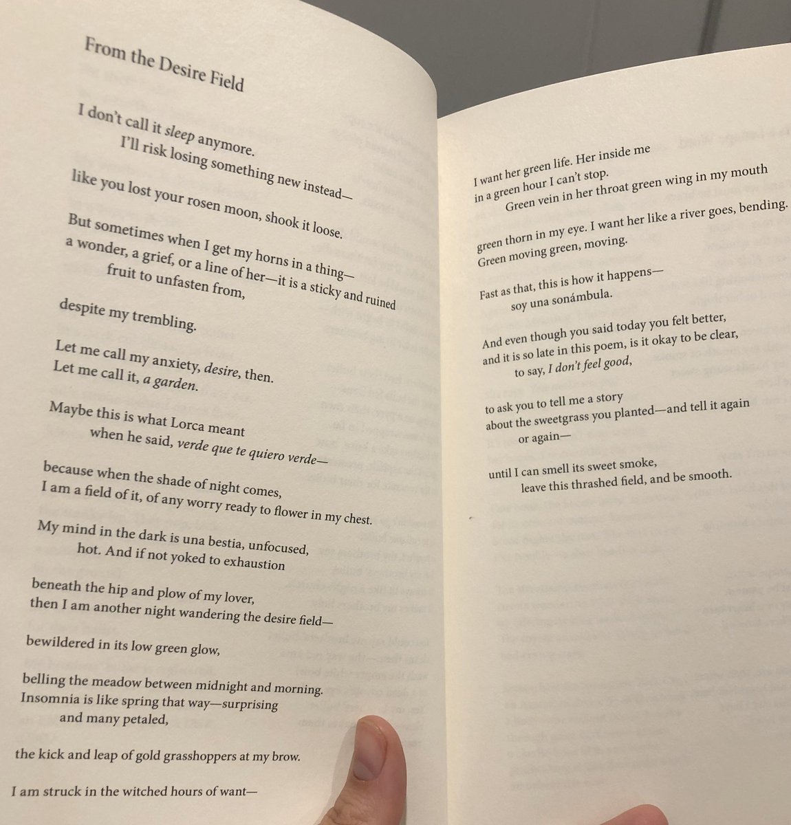 Let me call my anxiety, desire, then./ Let me call it, a garden.