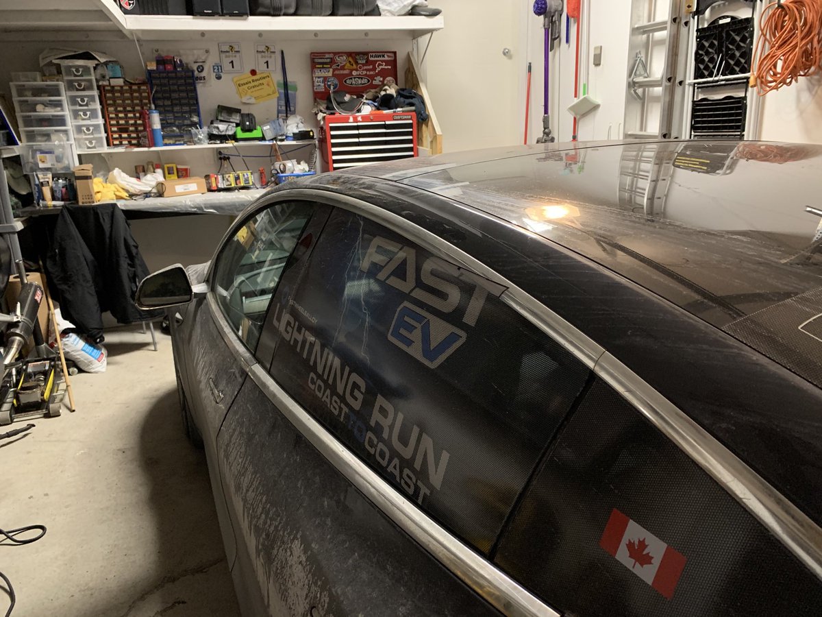 IanPavelko's tweet photo. 12:36 am.
Home.
At.
Last.

I sincerely hope you all had as much fun following this crazy adventure as we did doing it.
Again, I cannot thank everyone enough for the huge amount of encouragement &amp; support we got, it made the whole thing so next level.
❤️🙏
#FastEVLightningRun https://t.co/CrSzcm0PGO