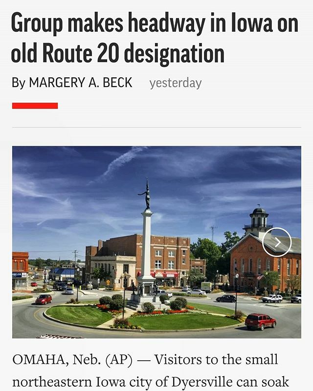 HistoricRoute20's tweet photo. We made national news today!! @dyersvillechamber 
@fieldofdreamsmoviesite 
@fortdodge 
@traveldubuque 
@travelbuchanan 
@traveliowa 
@cedarfallsiowa 
@angolaindianaofficial 
@angolainchamber https://t.co/d9dgJHbEpf https://t.co/tA3u5l8djp