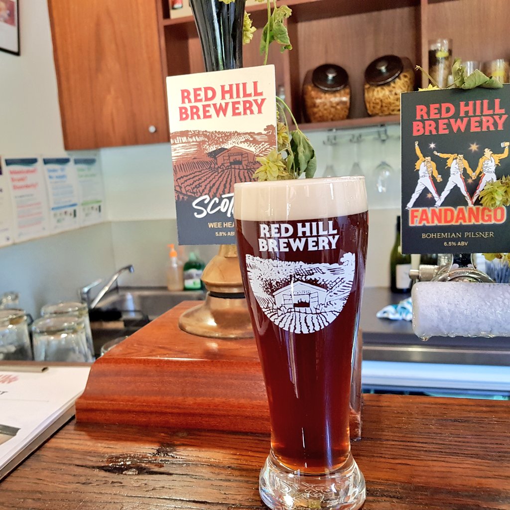 Delightful afternoon for a Wee Heavy Scotch Ale among the hop bines <a href="/RedHillBrewery/">𝗥𝗘𝗗 𝗛𝗜𝗟𝗟 𝗕𝗥𝗘𝗪𝗘𝗥𝗬</a> 
#craftbrewery #Craftbeer