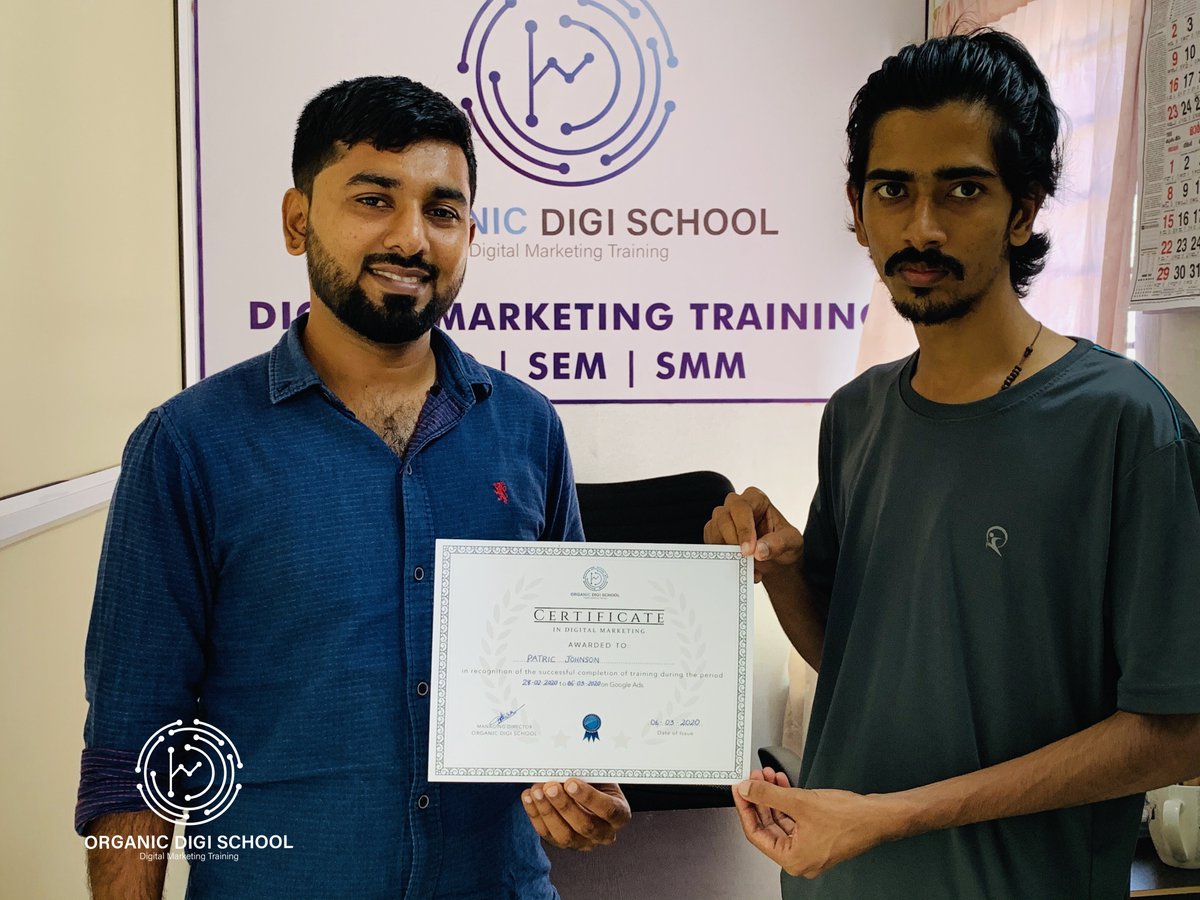 OrganicDigi's tweet photo. Patrick got #googlecertified from Organic Digi School. All the best for a bright future!Build your Digital Marketing career with the right guidance. #OrganicDigiSchool, #BestDigitalMarketingTrainingInstituteinKochi Kerala with updated syllabus https://t.co/a5II53d99w
7034098086 https://t.co/0cg56USIgG