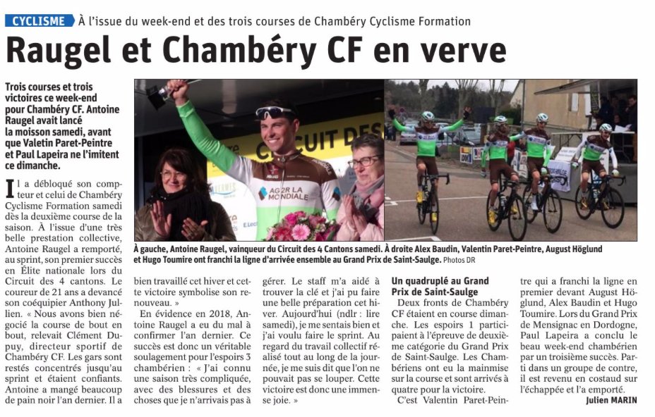 ChamberyCF's tweet photo. 🗞️ On parle de nous | " @antoinergl et Chambéry CF en verve"

📅  Lundi 9 mars 
📰 @ledauphine73

#ToujoursPlus | #ChambéryCF 🚴🏼‍♂️ https://t.co/hymjtfgXFx