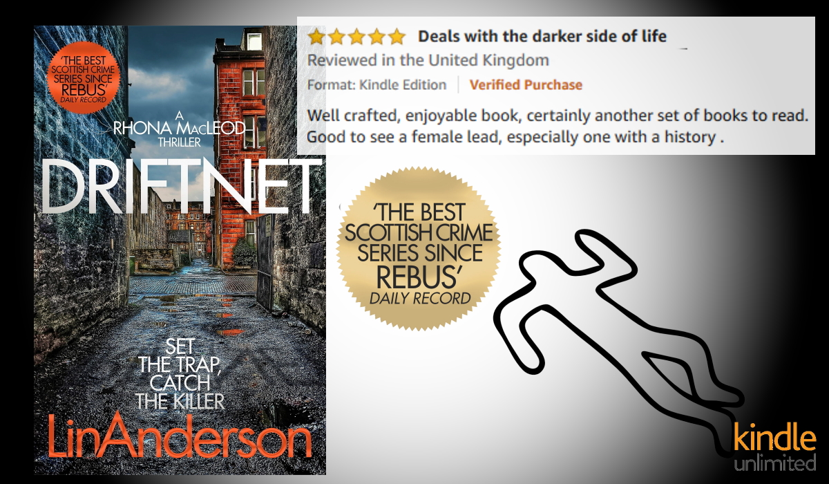 ★★★★★ DRIFTNET 'Deals with the darker side of life. Well crafted, enjoyable book, certainly another set of books to read. Good to see a female lead, especially one with a history' viewBook.at/Driftnet  #Thriller #CSI #CrimeFiction #LinAnderson #BloodyScotland #IARTG #KU