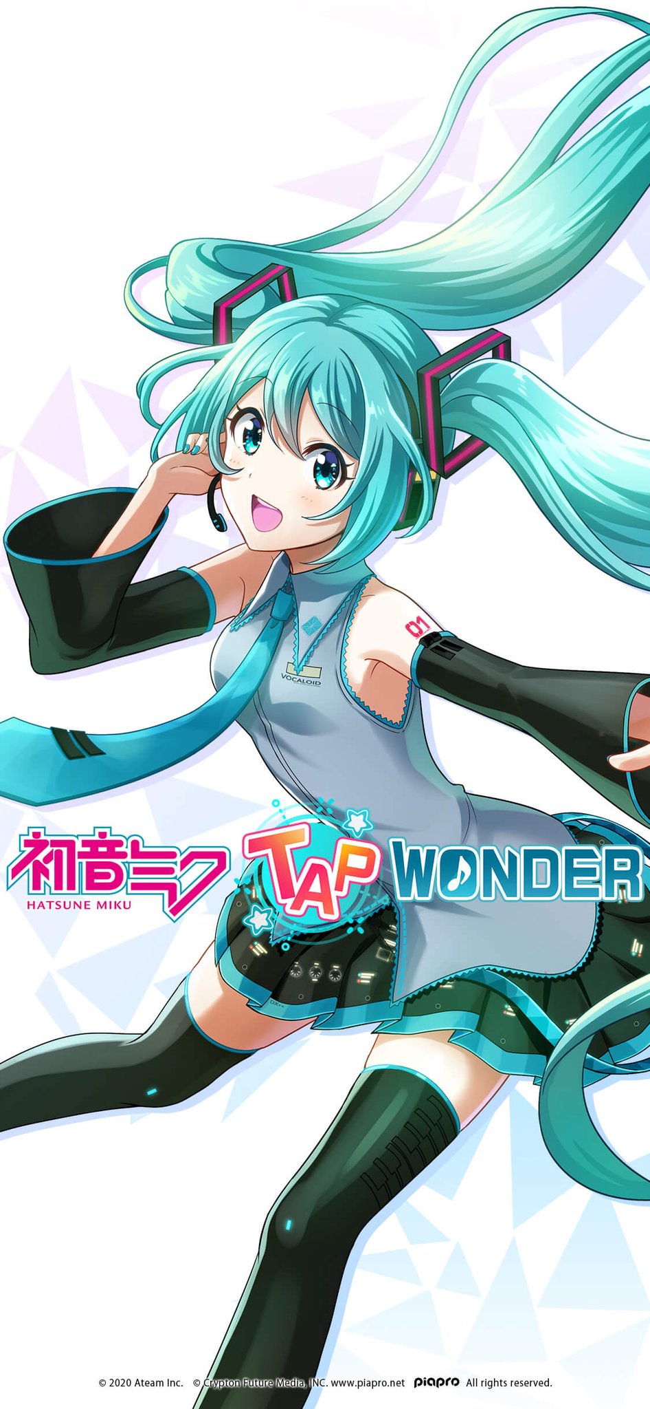 Hatsune Miku Tap Wonder Official The Second Is This Free Wallpaper Featuring An Illustration Of Hatsune Miku That Will Appear In Tap Wonder There Are Two Different Sizes Keep