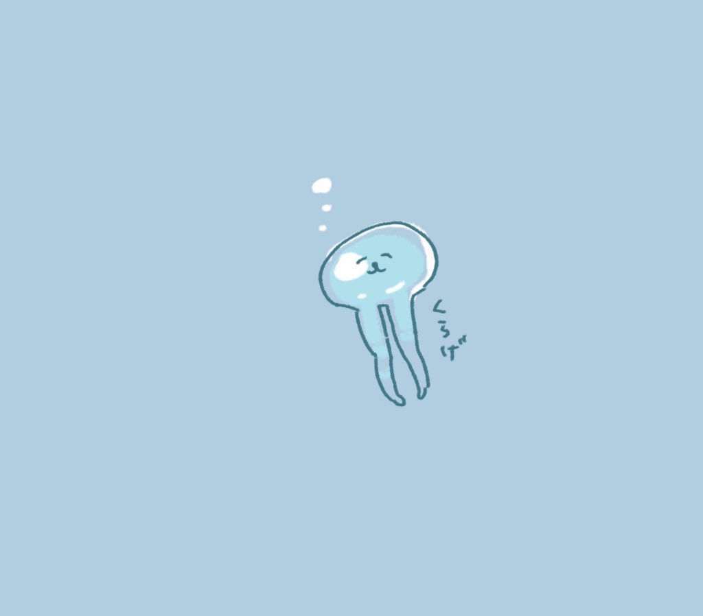 simple background :3 no humans solo blue theme closed eyes bubble  illustration images