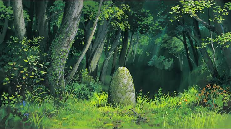 Forest scene from Studio Ghibli's film 'Totoro'. #trees  #forest  #StudioGhibli