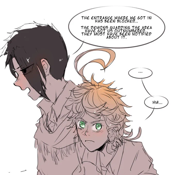 i don't know what am i doing with my life anymore, just found this old strip of #Rayemma and decided to upload this before my hands deleted it.

#art #thepromisedneverland #myart #rayxemma
#the_promised_neverland #TPN
#約束のネバーランド #doodle #fanart 