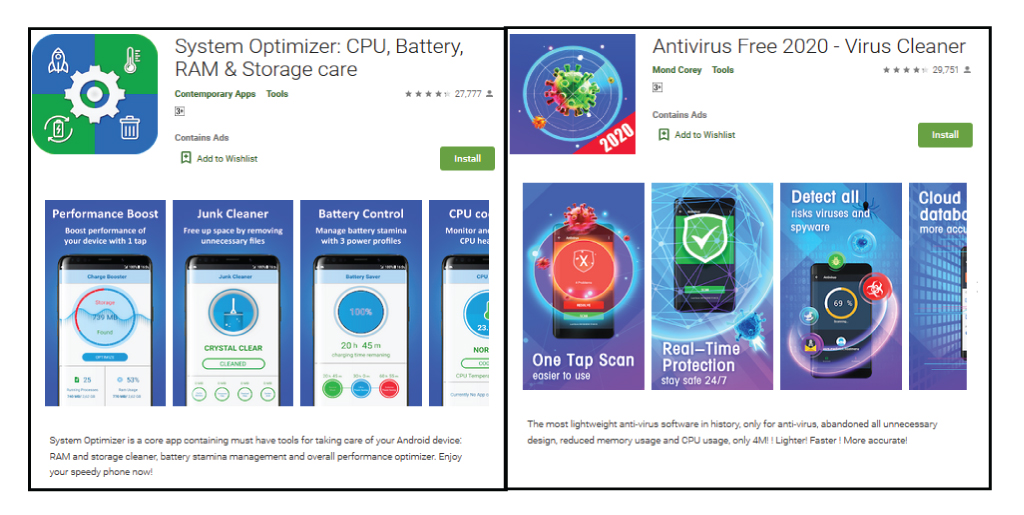 quickheal's tweet photo. Quick Heal Security Labs found 32+ Fake Anti-Virus applications on Google Play Store, 2 of them have 5 millions+ downloads.
https://t.co/Q4E87wkNCL
https://t.co/0tlKWNs5HM
#FakeAV #AndroidMalware #GooglePlay https://t.co/sWIcv1fW2b