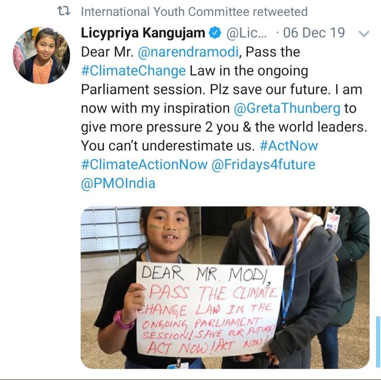 MadhishParikh's tweet photo. First @GretaThunberg is an inspiration when she meets her and when fame comes she becomes one of her inspiration and strongly asks for not calling her "Greta of India". 

I respect the respect the person who inspired #LicypriyaKangujam receives 👏👏(18/n) https://t.co/On6VoBBwGz