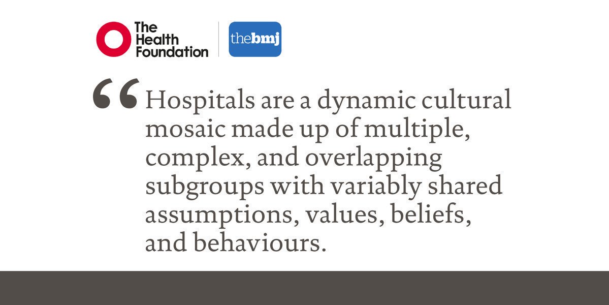 Can changes in organisational culture lead to improvements in health care quality? 

One of the most popular articles in our #QI series with <a href="/bmj_latest/">The BMJ</a> explores the links between culture and health service outcomes. 

Read it now: bmj.com/content/363/bm… 
#QualityImprovement