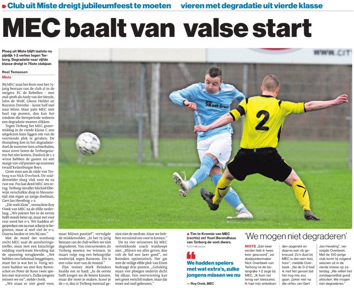 Half mei komt <a href="/FCdeRebellen/">FCdeRebellen</a> naar Miste om het 75ste jaar van <a href="/vvmec/">vv M.E.C.</a> mee te vieren. Het kan zomaar zijn dat de vierdeklasser dan net is gedegradeerd. #dg