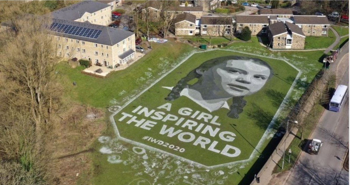 suniil's tweet photo. Hey @googlemaps, could you please include this aerial shot of @GretaThunberg in Hebden Royd CE Primary School grounds

https://t.co/nj4DFXYk2Q
#InternationalWomensDay #GretaThunberg https://t.co/CF9QSB3cxq
