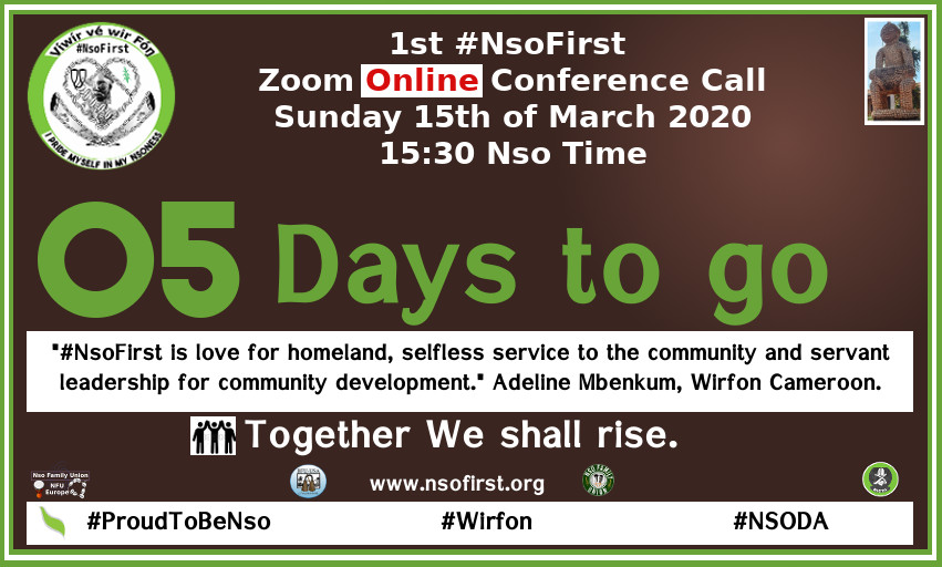 WNsoda's tweet photo. #NsoFirst . 5 days to go for our first conference call. @AsmaTat1 @NyuyyuT @PamelaBComments @VernyuyTina https://t.co/EXsM9JZQqo