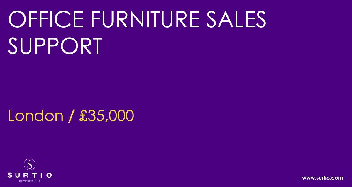 New job: Sales Support at an office furniture company in London - salary £35,000 - to apply just call the office (020 8361 2157) or send an email (info@surtio.com) - read more here: ow.ly/W7AQ50yG0PE

#Jobs #Londonjobs #Furniture #Design #Office #Workplace #Workspace
