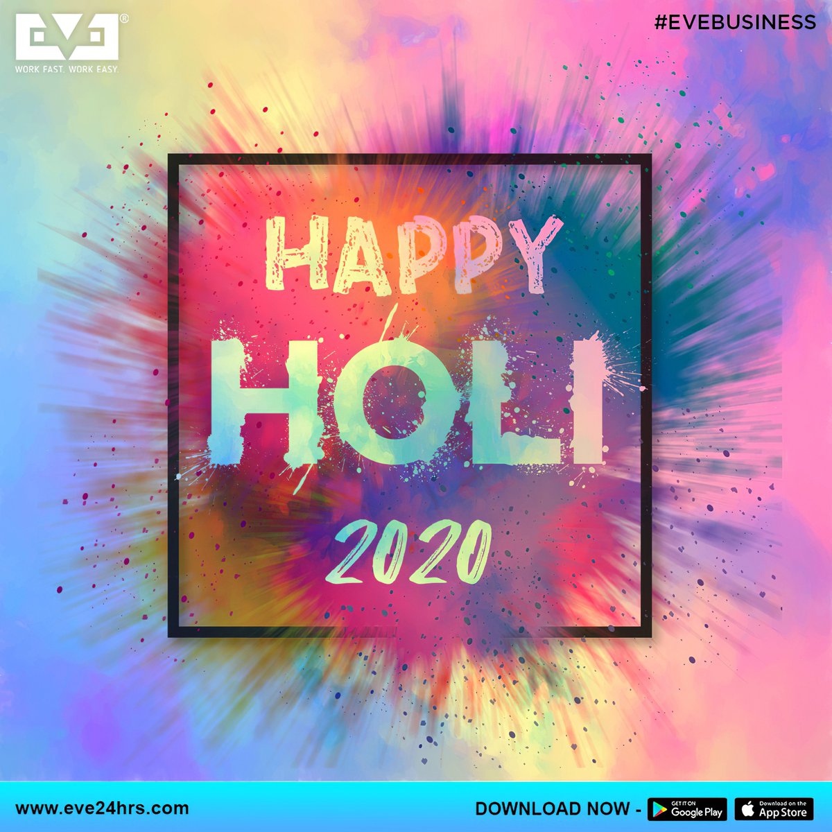 Here’s to celebrating Holi 2020 with vibrance and care!

#EveApp
#EveBusiness
#EveBusinessApp
#WorkFastWorkEasy
#HappyHoli2020 
#HoliHai 
#HoliFestival 
#Holi2020
#BeSafePlayWithCare