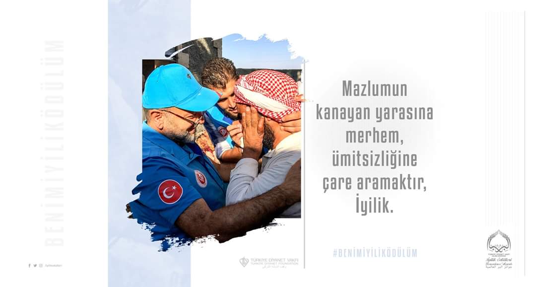 iyilikodulleri's tweet photo. Mazlumun kanayan yarasına merhem, ümitsizliğine çare aramaktır, İyilik. #BenimİyilikÖdülüm https://t.co/iUiDW6hrAX