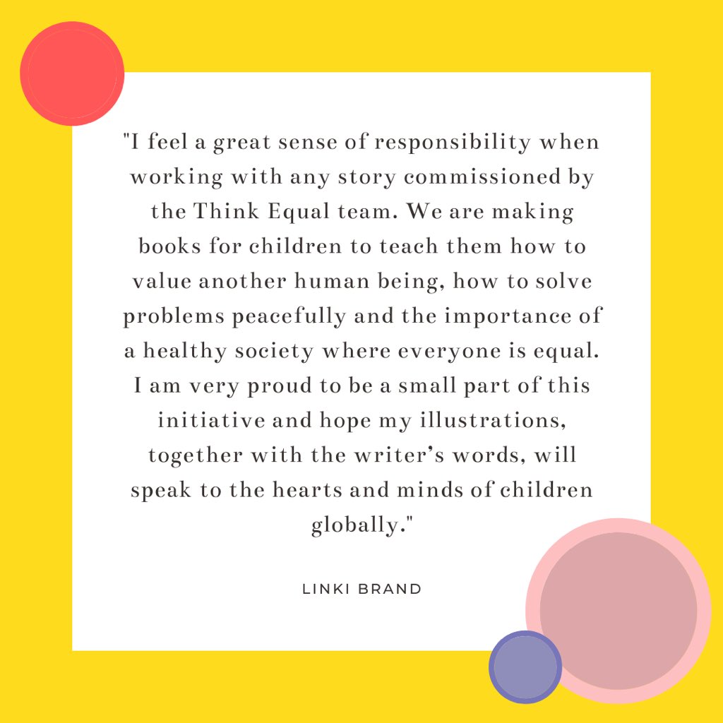 thinkequalorg's tweet photo. Linki Brand is this week’s #IllustratorOfTheWeek ! Have a look to see what she had say about working with #ThinkEqual and her beautiful illustrations for our books. 🖍Thank you Linki we love you! 💙💚 https://t.co/1ufo4VPN28