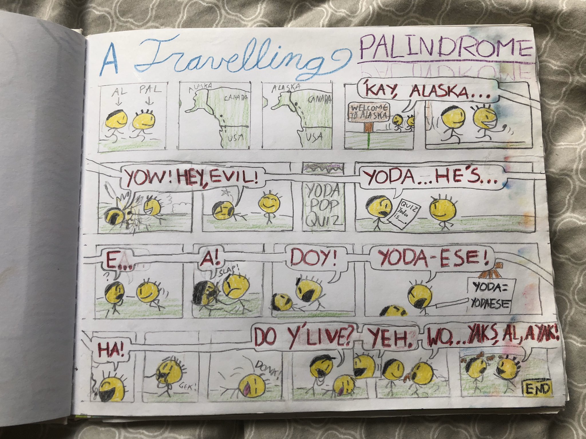 Cary Huang On Twitter I Was Obsessed With Palindromes At Twelve So I Tried Writing My Own In Comic Form But They Weren T Very Coherent Now If You Ll Excuse Me