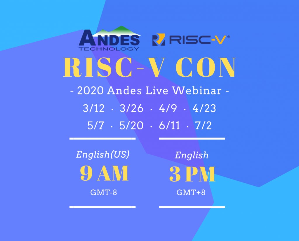 Andes_Tech's tweet photo. Join RISC-V CON webinar to get the latest market information, technology and implementation of RISC-V.
Register it now!
https://t.co/3ZdVqnKpZC
#RISCV https://t.co/OlXbQxTHyU