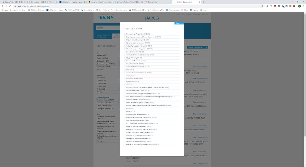 sciencefinder's tweet photo. @DieudonneeW @TechLeapNL Amsterdam is inderdaad dominant. Met name omdat er twee universiteiten zitten die beiden ook nog eens veel geregistreerde output hebben (Zie screenshot Narcis) https://t.co/bQOurrxEQV
