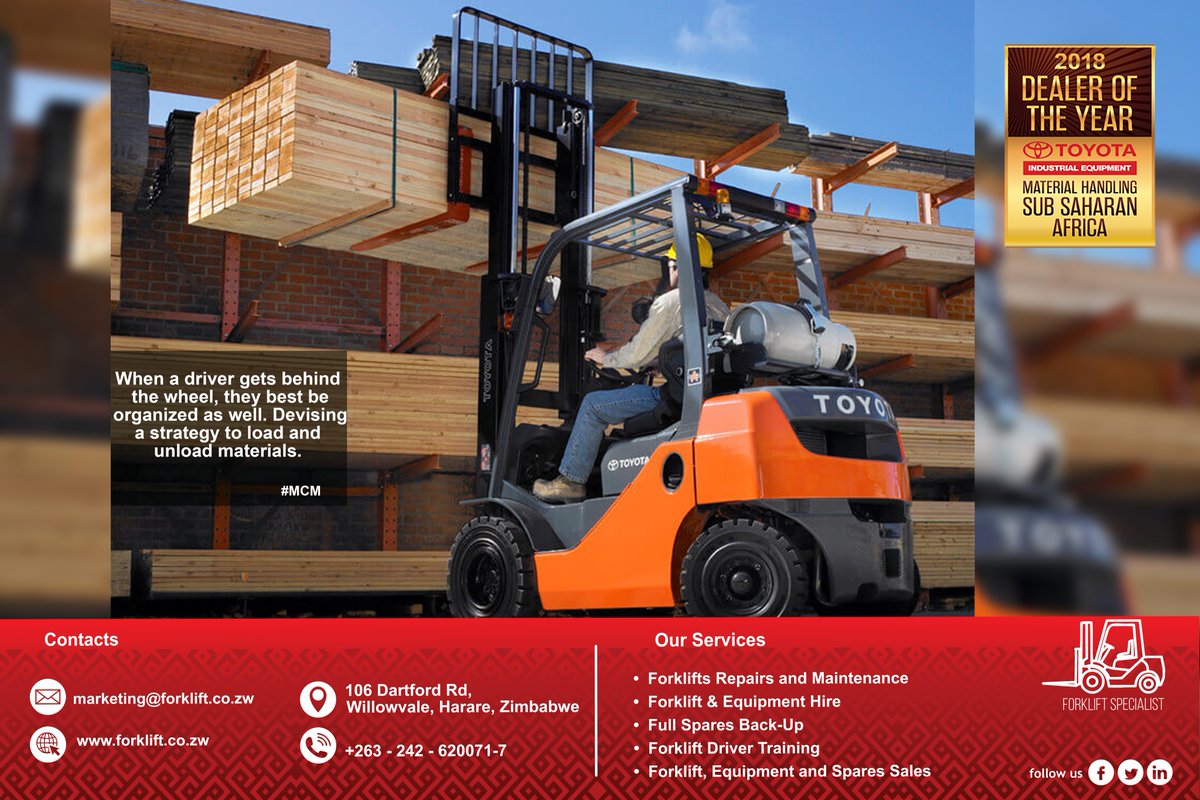 ForkliftPremier's tweet photo. Get in touch with us NOW and we will gladly discuss your needs and advise you on the best solution for your company. Tel: (+263)-4-620070-8, Sales and services 0772 965 110
#PremierForkliftServices
#WeHandle
#WeLift
#ReachingNewHeights https://t.co/2ab1TUhXIX