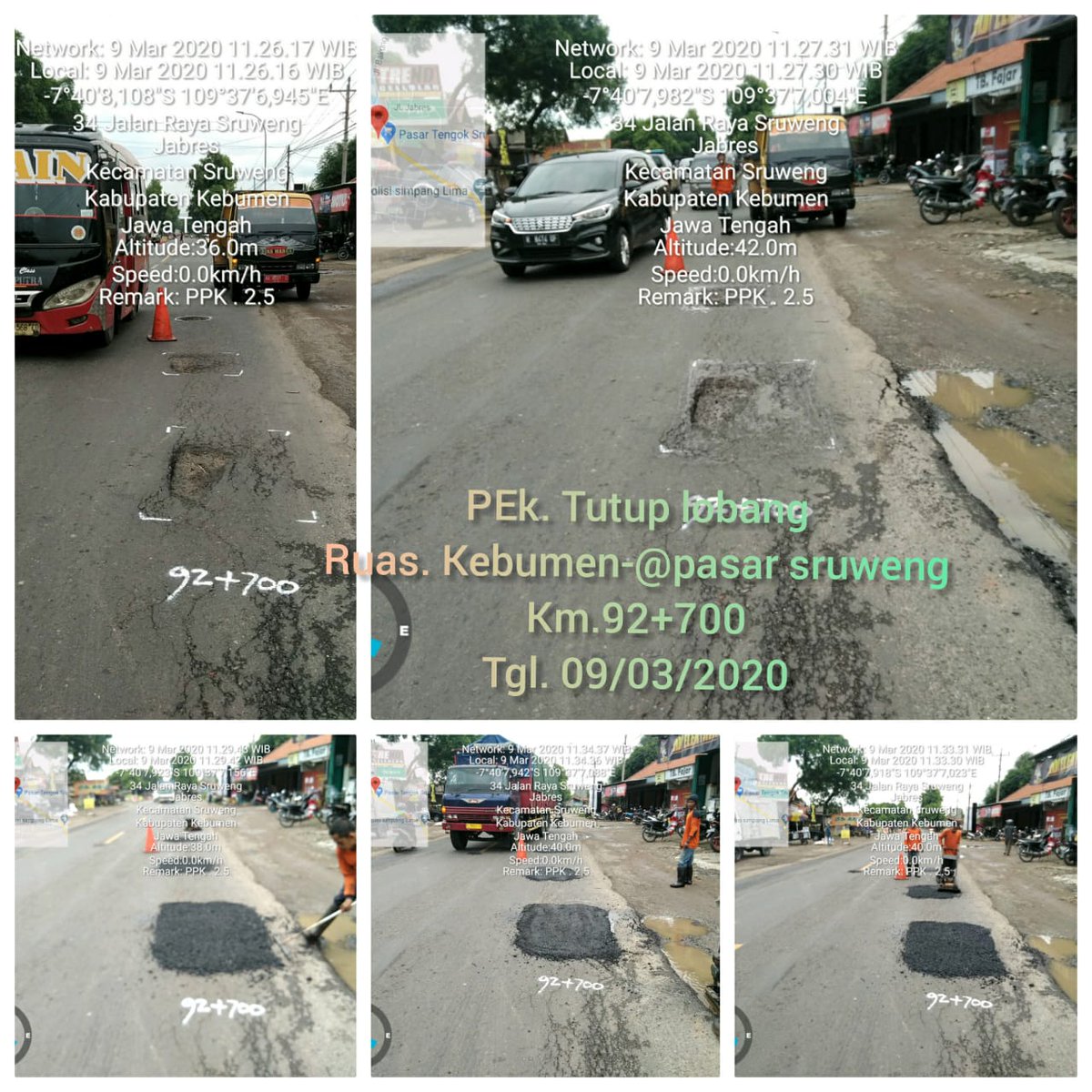Penambalan darurat agar tidak membahayakan pengguna jalan.
@infobbpjn7 
<a href="/ganjarpranowo/">Ganjar Pranowo</a> 
@dpubmckjateng 
<a href="/bpj_magelang/">BPJ Wil Magelang #JalanCantik #JatengGayeng</a> 
<a href="/bptj_cilacap/">BPJ Wilayah Cilacap #JalanCantik #JatengGayeng</a>