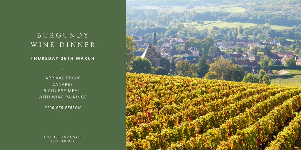 Food &amp; wine - forever a match made in heaven! Join us at our Burgundy wine dinner on 26th March &amp; enjoy a culinary adventure with a selection of handpicked, memorable wines🍷🍽. View the menu > bit.ly/2PY6Abh
*Limited tickets. To book yours, please call 01264 810606