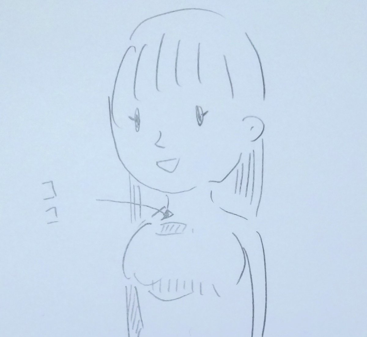 山田の胸部の上に何を置いたら一番しっくり来ますかね 第一候補は目玉の親父かな 黒パグのイラスト