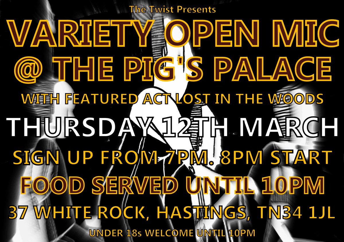 Another fine travelling troubadour joins us this Thursday 12th at The Pig's Palace, as we welcome Lost In The Woods for a featured set. All welcome as always...
#hastings #stleonardsonsea #bexhill #livemusic #comedy #poetry #singersongwriter #openmic #variety #liveperformance