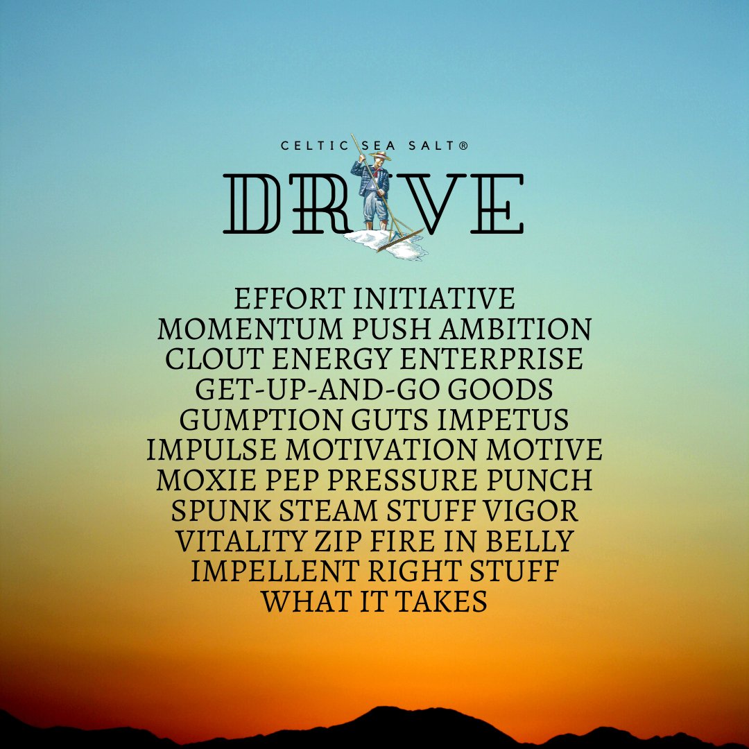 Motivational Monday:  DRIVE
Have a great day!  #drive #pep #vitality #energy #guts #celticseasalt