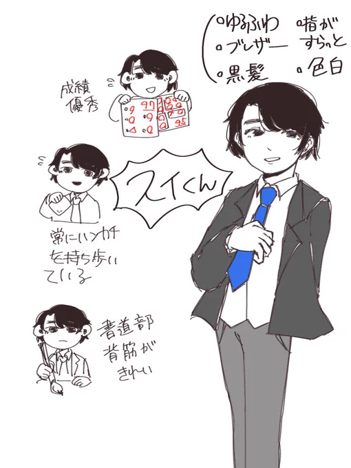 男子高校生、まとめられなかったので分裂しました(落書きでもうしわけない) 