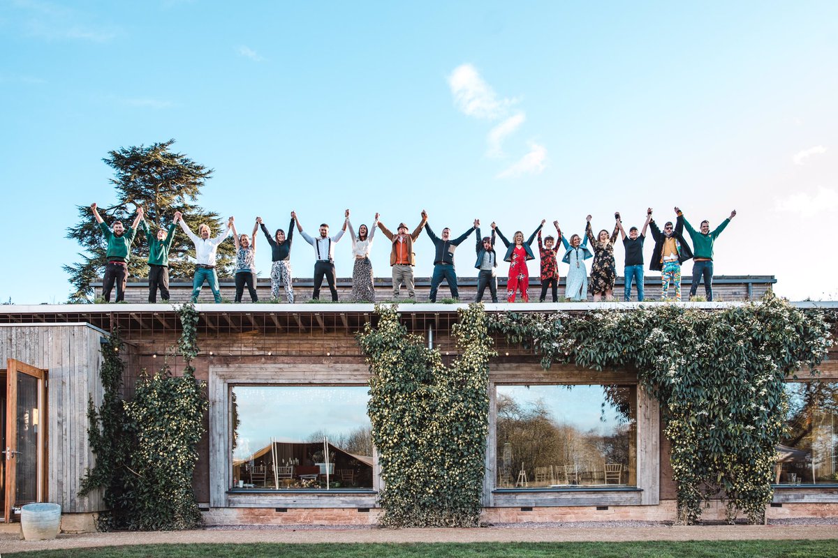 elmorecourt's tweet photo. The legendary post wedding fayre team shot sees Team E clamber on top of The Gillyflower this time. Donβt try this at home! (Or at your wedding π) #bloommore you were fabulous, thank you everyone for coming xxx #meettheteam #elmore https://t.co/E9CCvWtvd3